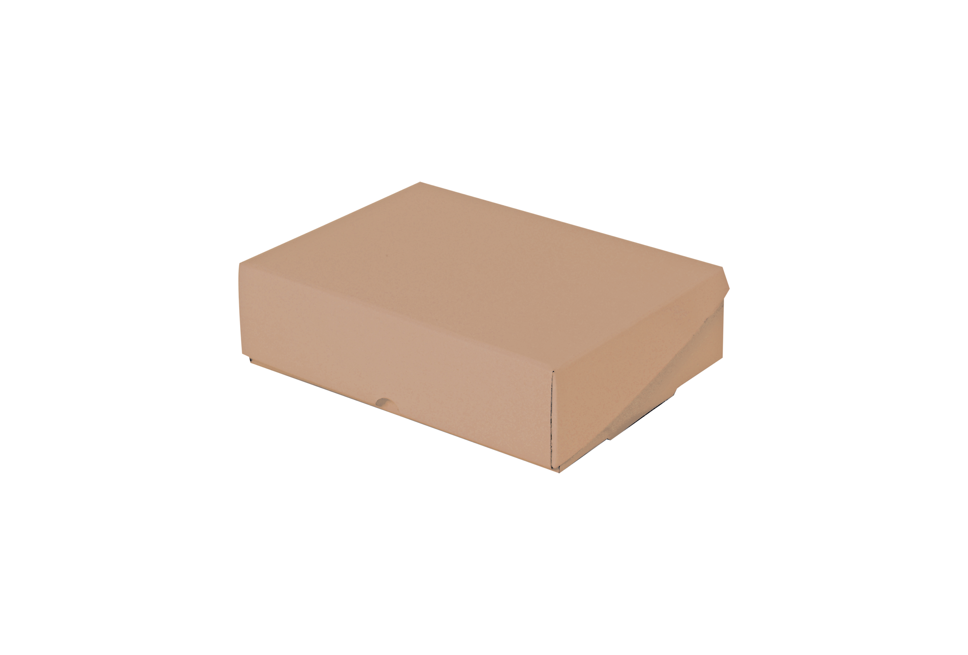Caja para bombones tapa incorporada en cartulina dorso kraft
