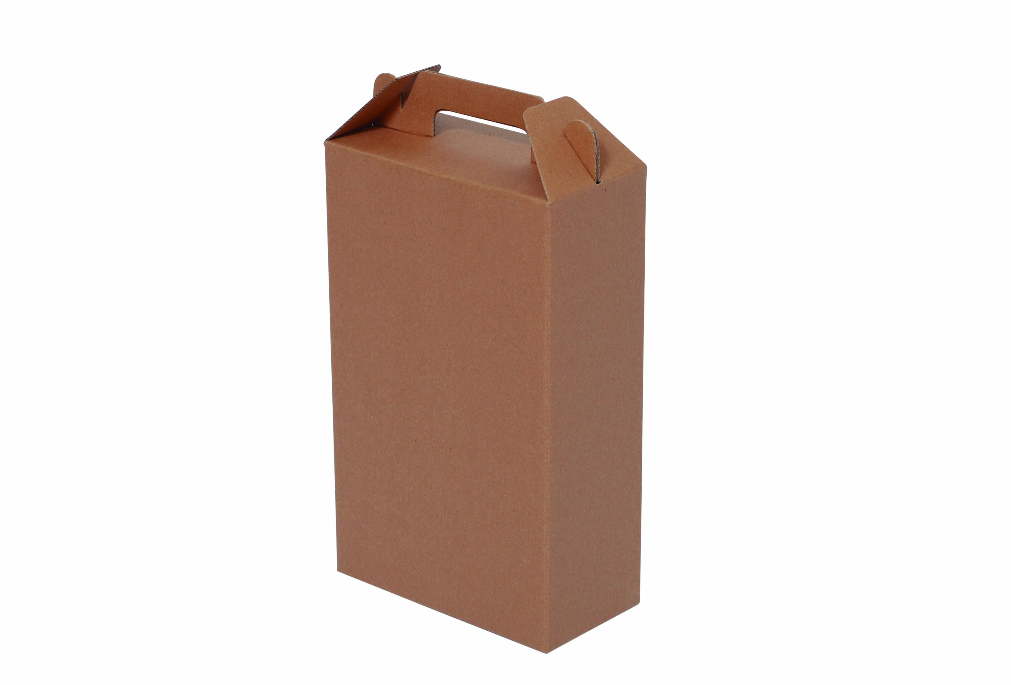 Caja para dos botellas en microcorrugado kraft