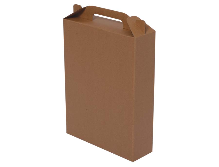 Caja para tres botellas en microcorrugado kraft