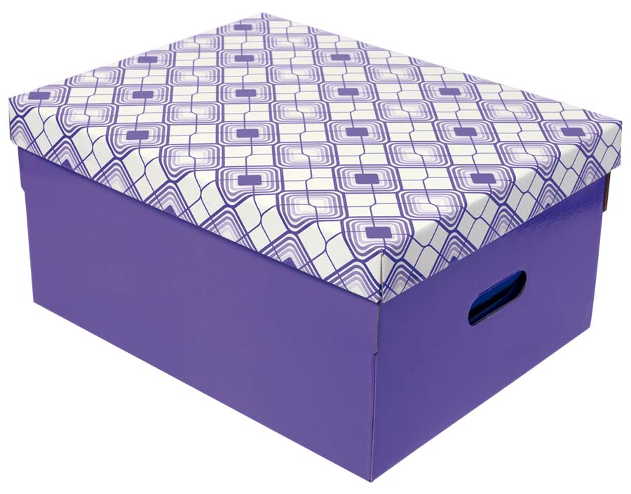 Caja ordenadora grande con diseo de rombo con brillo exterior. Usos: guardado ropa, regalos, archivos y otros.