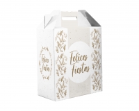Cajas Felices Fiestas con diseo en microcorrugado acoplado a cartulina (C.08697)