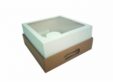 Caja alta para tartas, color blanco