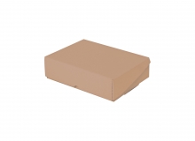 Caja para bombones tapa incorporada en cartulina dorso kraft