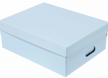 Caja ordenadora tapa y base con brillo exterior. Usos: guardado ropa, ajuar, regalos, archivos y otros.