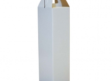 Caja para una botella lisas en microcorrugado acoplado a cartulina con brillo exterior