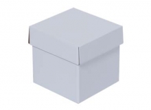 Caja cubo tapa y base lisas en microcorrugado acoplado a cartulina con brillo exterior. Usos: regalera, reg.empresariales, flores, guardado, otros.