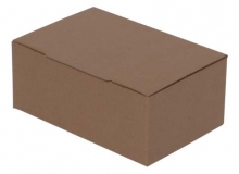Caja tapa incorporada en microcorrugado kraft. Usos: env�os, zapatos, guardado.