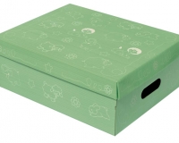 Caja ordenadora con diseño para bebé con brillo exterior. Usos: guardado ropa, regalos, archivos y otros.